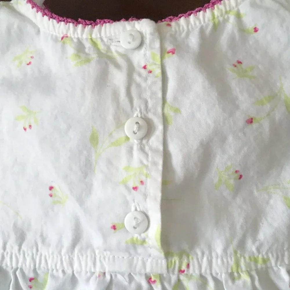 First Impressions vintage floral ruffle romper 6-9m